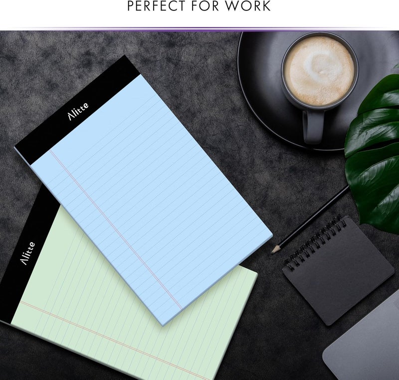 Alitte Colored Legal Notepads 5x8, Pack of 12- Perforated Narrow Ruled Writing Pad - Premium Thick Paper, No Ink Bleeding - Legal Pads For Home, Office, School, Business - 50 Sheets Per Notebook - Image 5